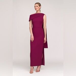 new Kay Unger Dominica asymmetrical gown in Boysenberry